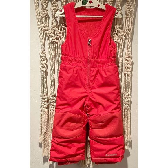 Columbia Other - Columbia Ski Bib SZ 2T Outgrow Overalls Omni-Tech Pants Pink Toddler Snow EUC